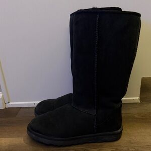 Black Tall Suede Ugg Boots